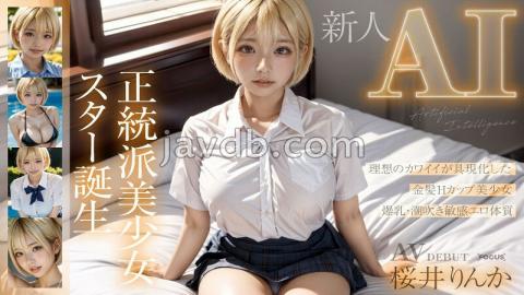 AIFOCS-002 New AI Birth Of An Orthodox Beautiful Girl Star, Blonde Hcup Rinka Sakurai